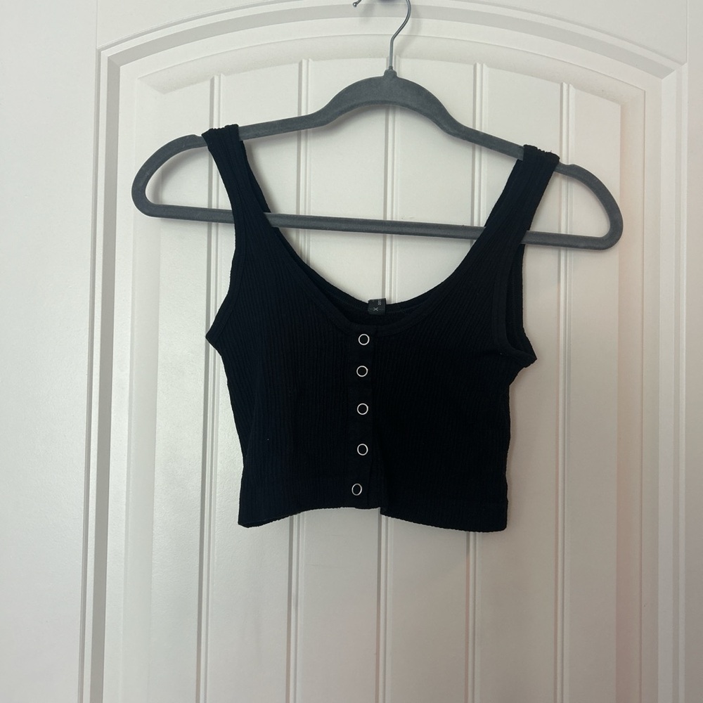 Urban Outfitters Black Sleeveless Crop Tank Top